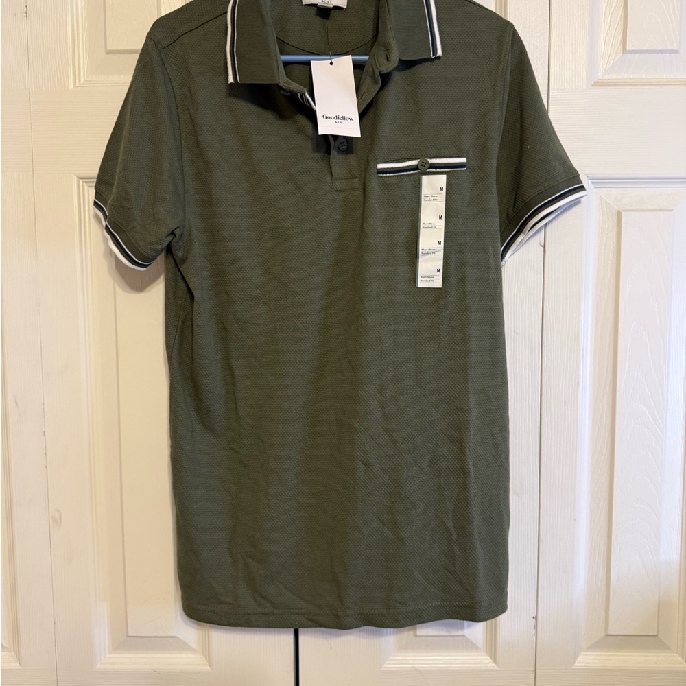 Goodfellow & Co Olive Polo‎ Shirt with White Accents